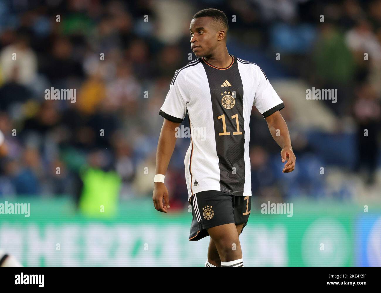 Magdeburg, Deutschland. 23rd Sep, 2022. firo: 23.09.2022, football, GERMANY, U21, U 21 NATIONAL TEAM Germany - France 0:1 Youssoufa Moukoko, gesture, disappointed, disappointment, half figure Credit: dpa/Alamy Live News Stock Photo