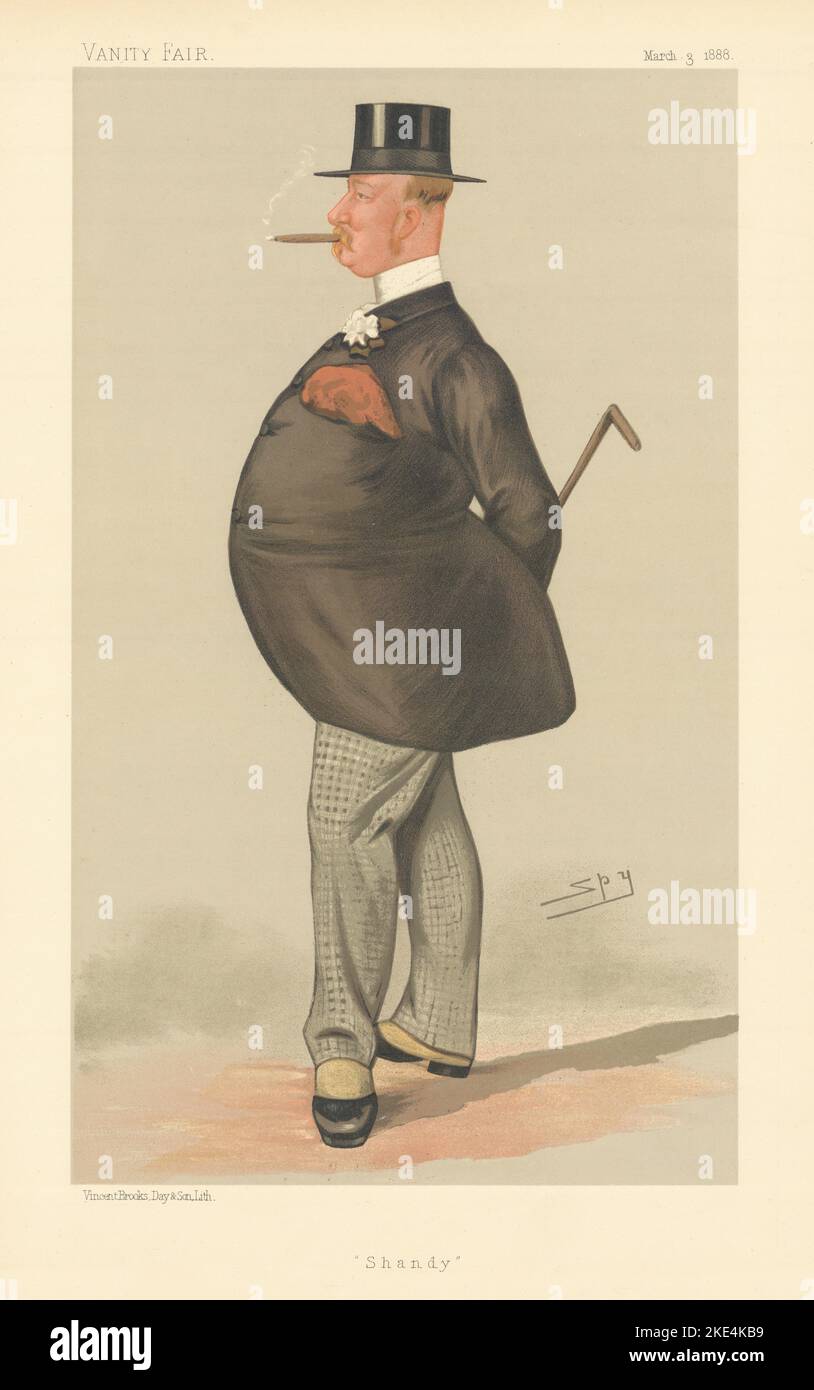 VANITY FAIR SPY CARTOON Reginald Walkeline Chandos-Pole 'Shandy' 1888 print Stock Photo