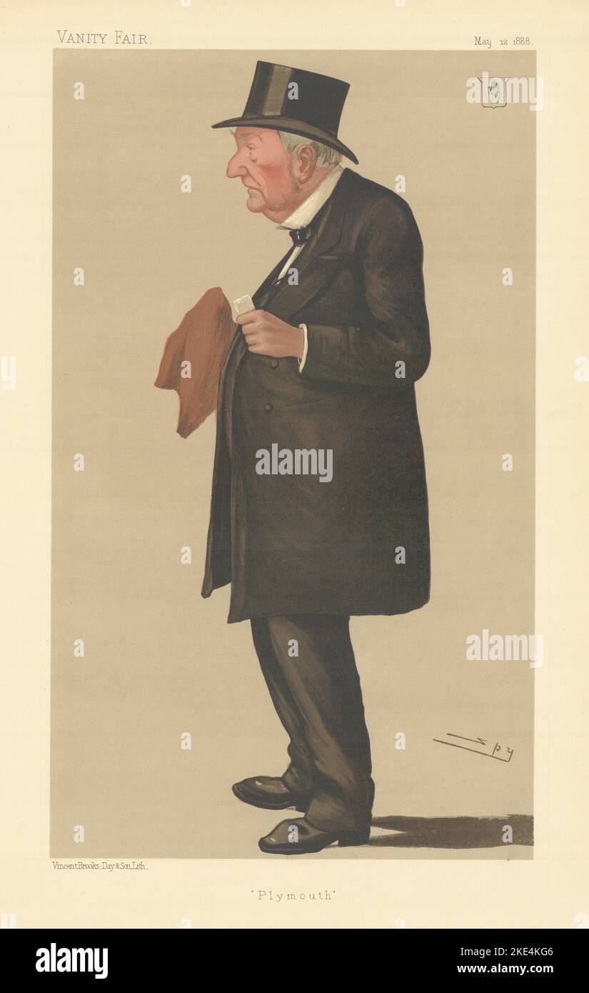 VANITY FAIR SPY CARTOON Sir Edward Bates 'Plymouth' MP. Shipping 1888 print Stock Photo