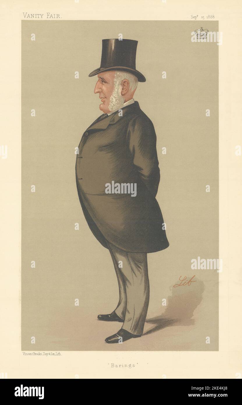 VANITY FAIR SPY CARTOON Lord Revelstoke 'Barings' Banking. By Lib 1888 print Stock Photo