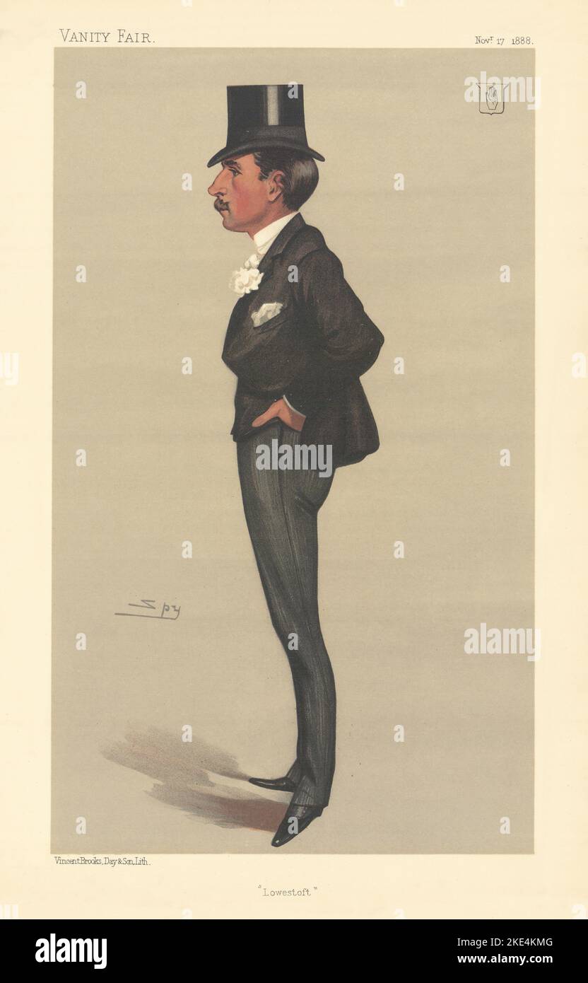 VANITY FAIR SPY CARTOON Sir Savile Crossley, Baron Somerleyton 'Lowestoft' 1888 Stock Photo