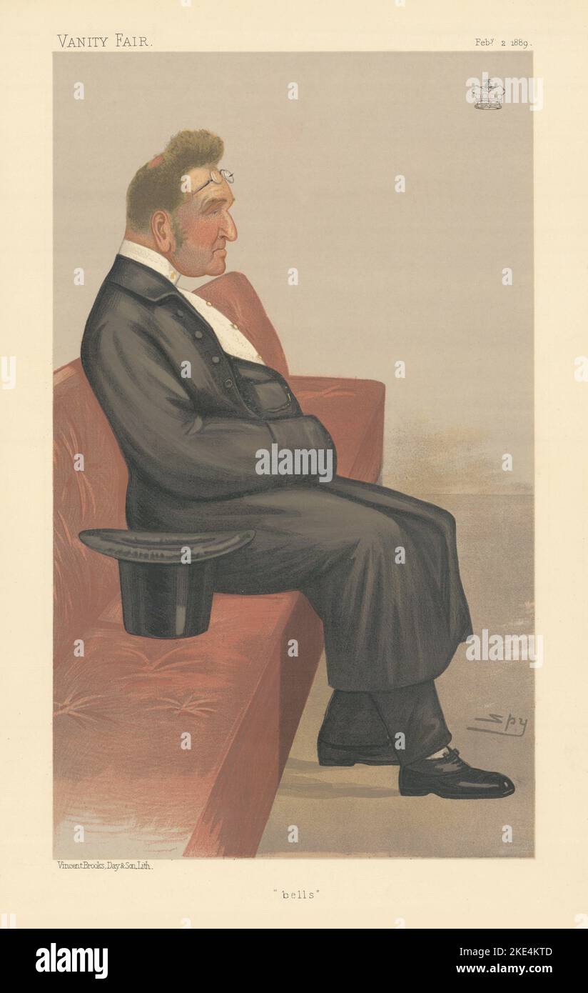 VANITY FAIR SPY CARTOON Lord Grimthorpe QC 'Bells' Law 1889 old antique print Stock Photo