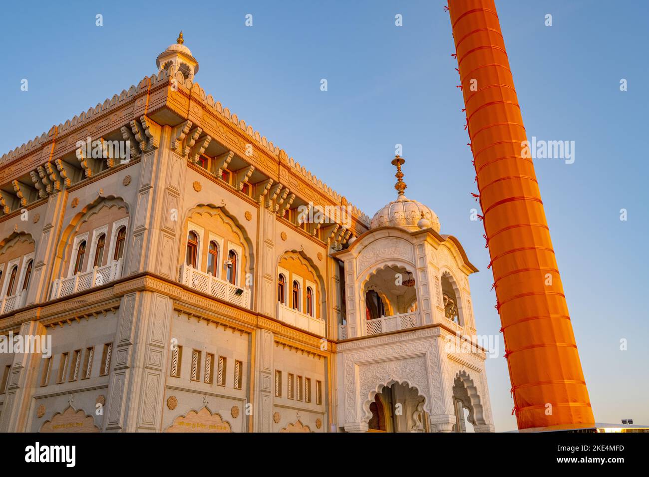 The west front of the new Sikh Gurdwara in Gravesend Kent, at sunset Stock Photo