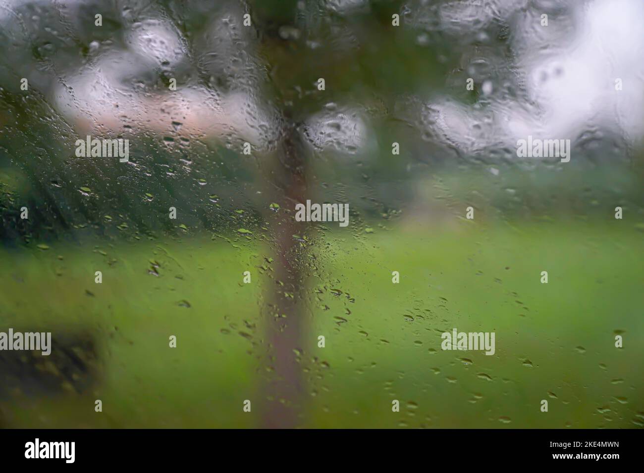 raindrops on the car window. drops texture Stock Photo