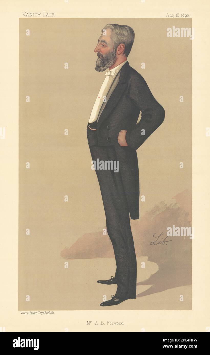 VANITY FAIR SPY CARTOON Arthur Bower Forwood 'Mr AB Forward' Lancs. Lib 1890 Stock Photo