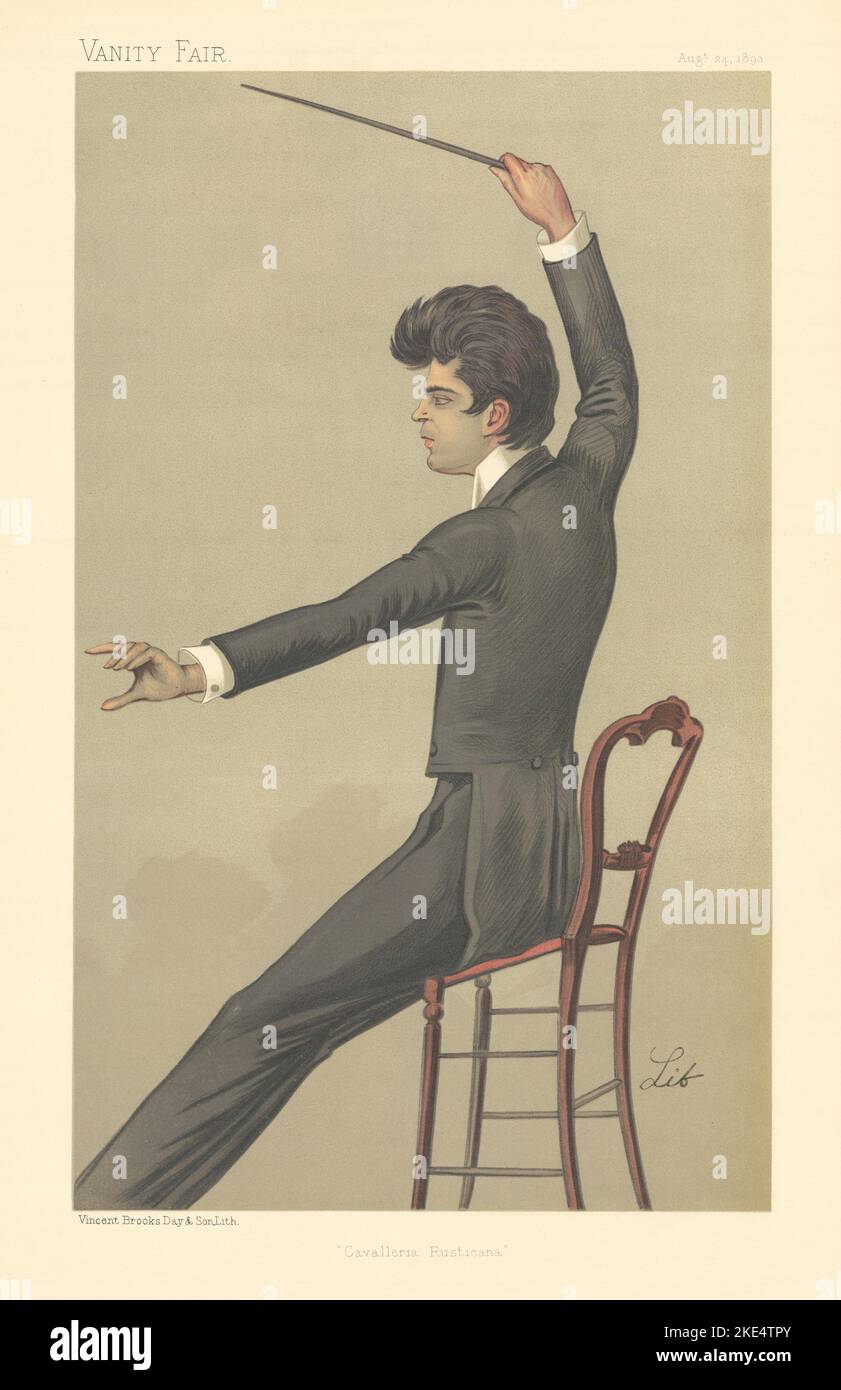 VANITY FAIR SPY CARTOON Sig Pietro Mascagni 'Cavalleria Rusticana'. Music 1893 Stock Photo