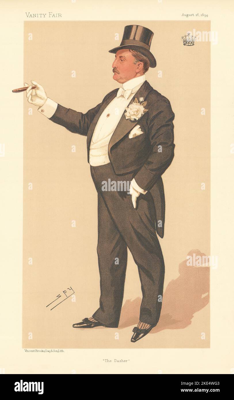 VANITY FAIR SPY CARTOON The Earl of Portarlington 'The Dasher' Ireland 1894 Stock Photo