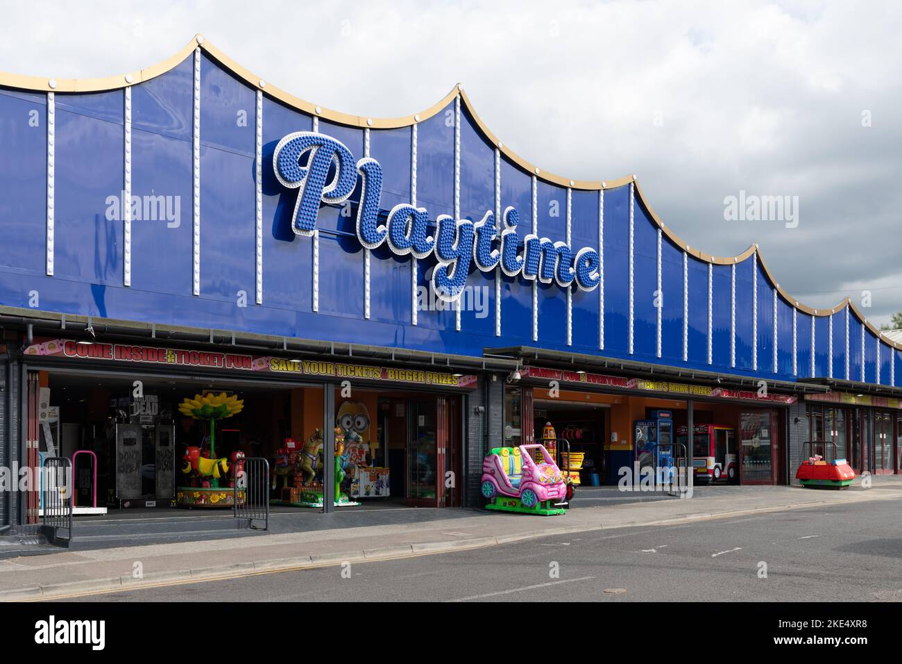 Playtime - Cain's Amusements amusement arcade, The Promenade, Leysdown on Sea, Isle of Sheppey, Kent, England, UK Stock Photo