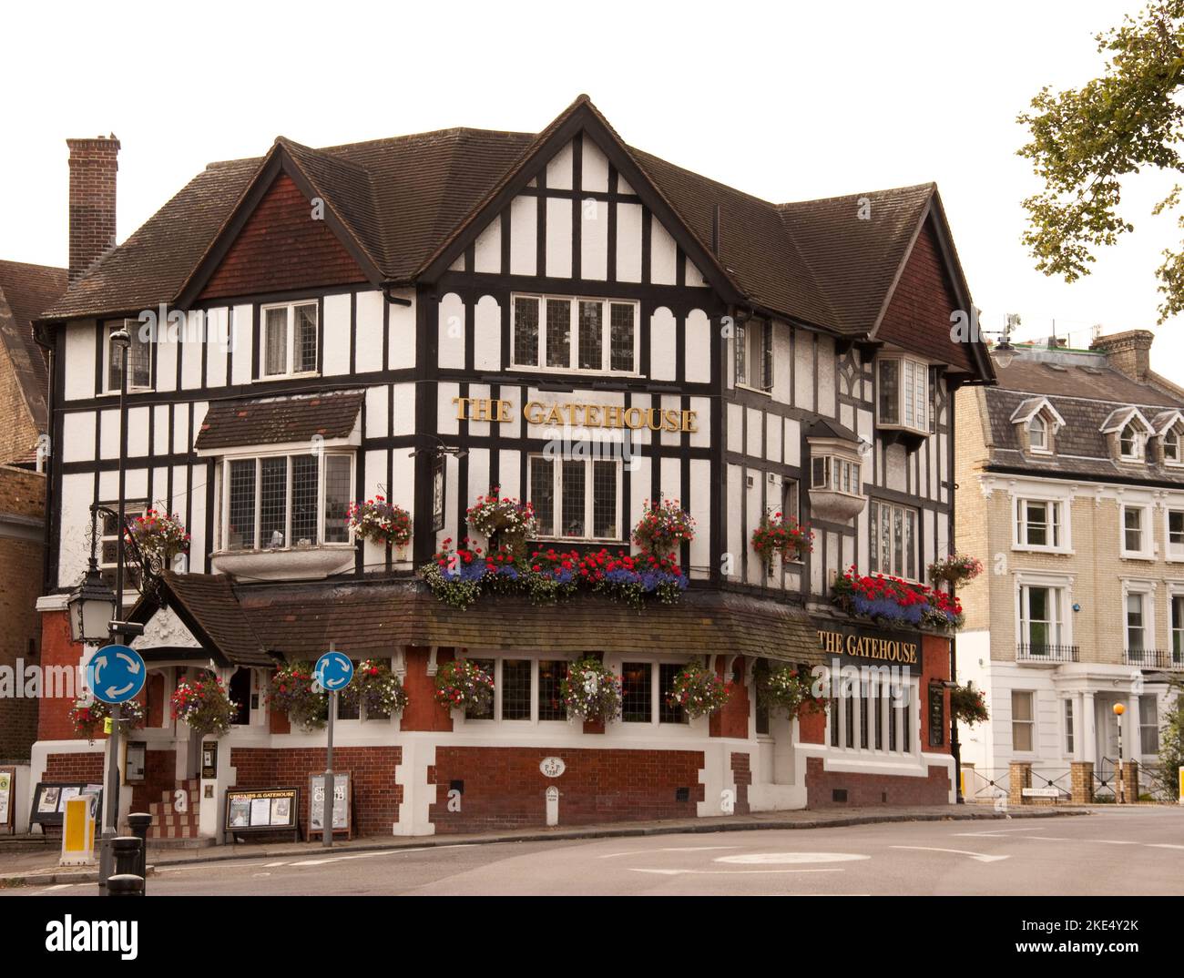 The Gatehouse, Highgate High Street, Highgate Village, London, UK. One