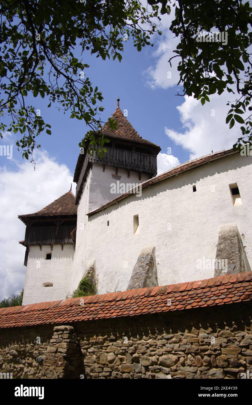 Viscri fortified Lutheran Church, UNESCO World Heritage Site, Viscri, Brasov County, Transylvania, Romania Stock Photo