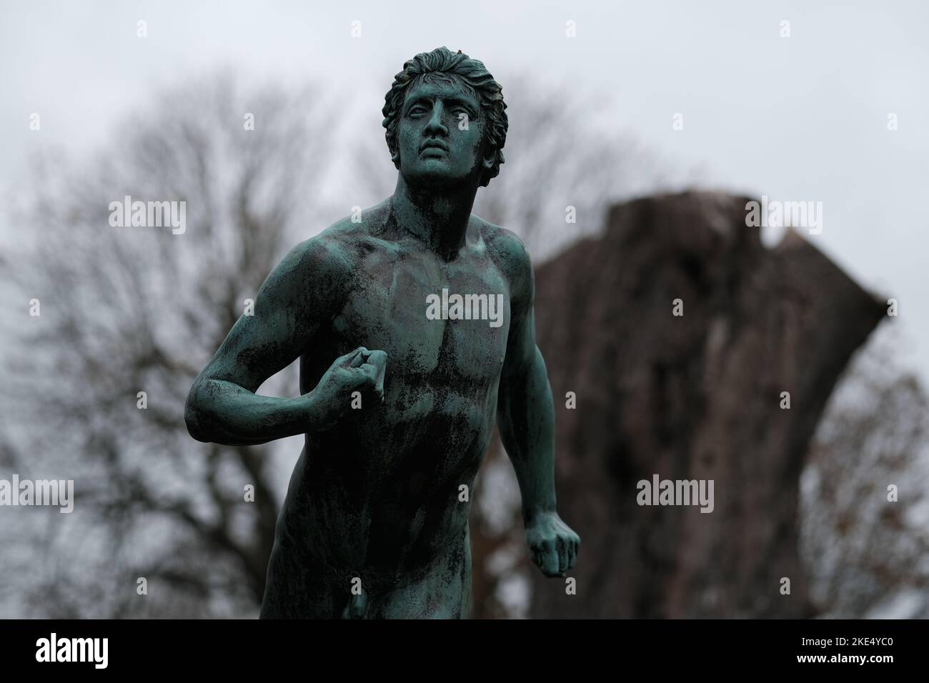 Greek Runner Statue Stock Photo Alamy