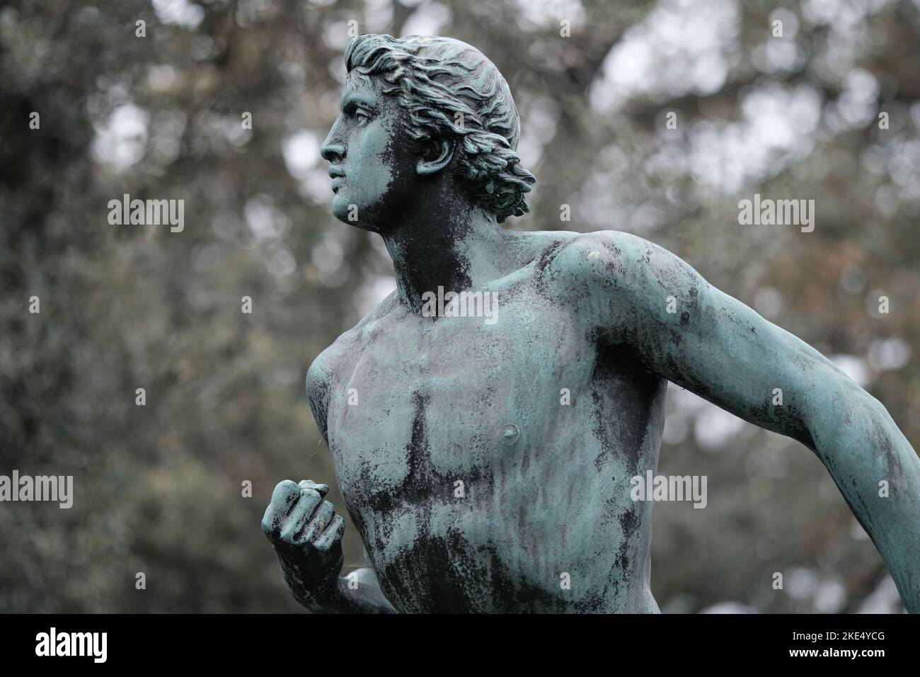 Greek Runner Statue Stock Photo Alamy