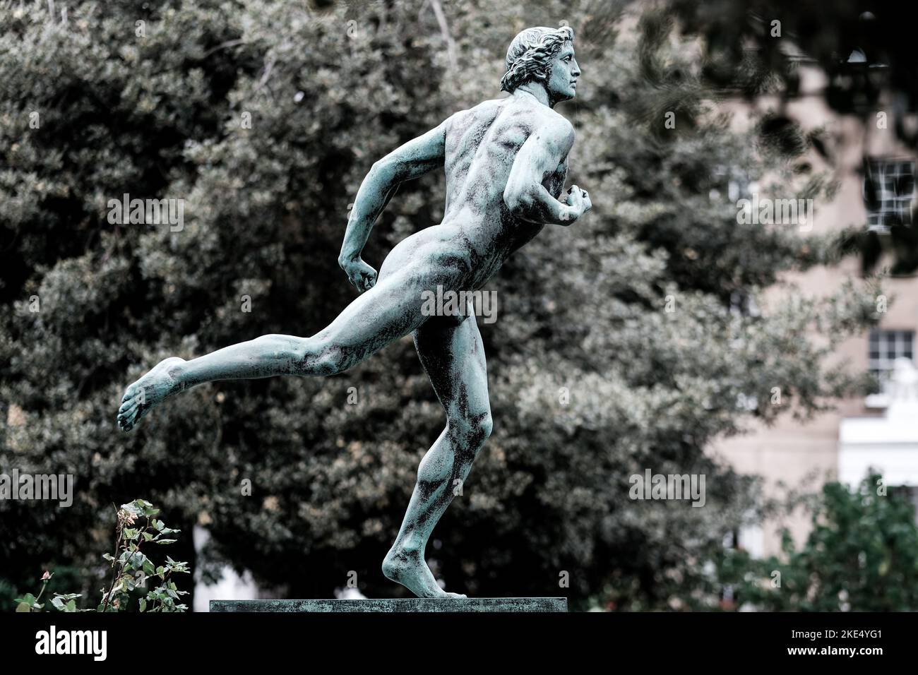 Greek Runner Statue Stock Photo Alamy
