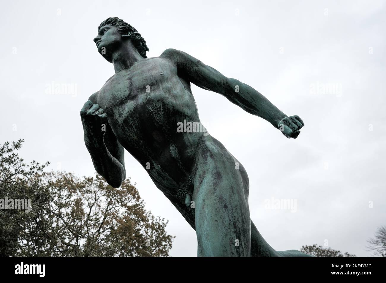 Greek Runner Statue Stock Photo Alamy