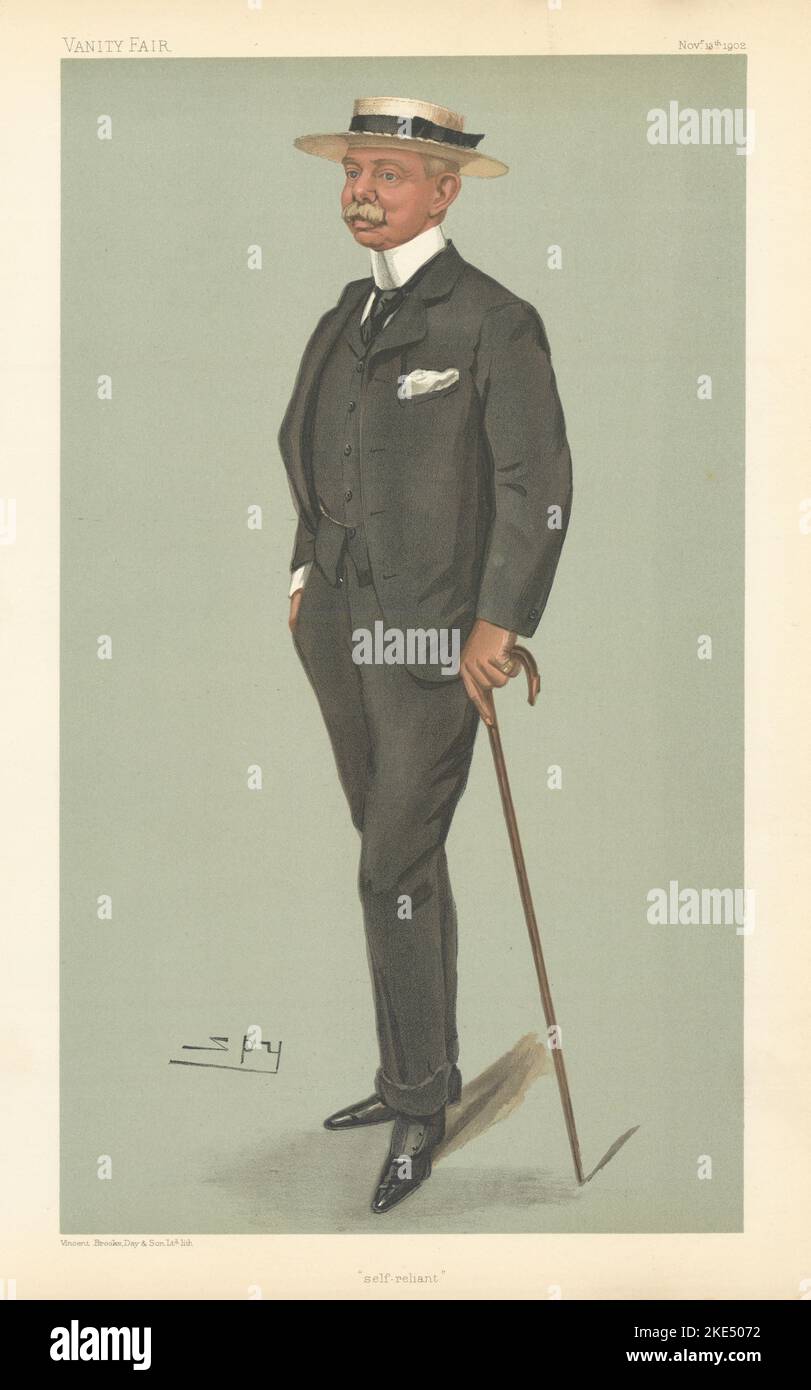 VANITY FAIR SPY CARTOON General Herbert Plumer 'Self reliant'. Military 1902 Stock Photo