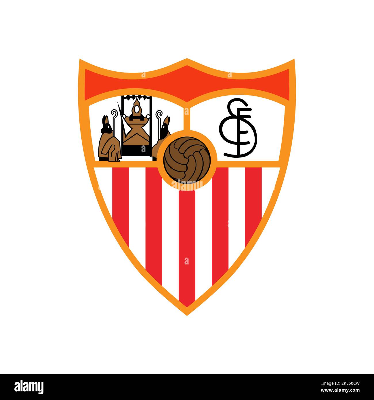 Vinnitsa, Ukraine - November 03, 2022: Football soccer Sevilla club icons. Vector editorial illustration Stock Vector