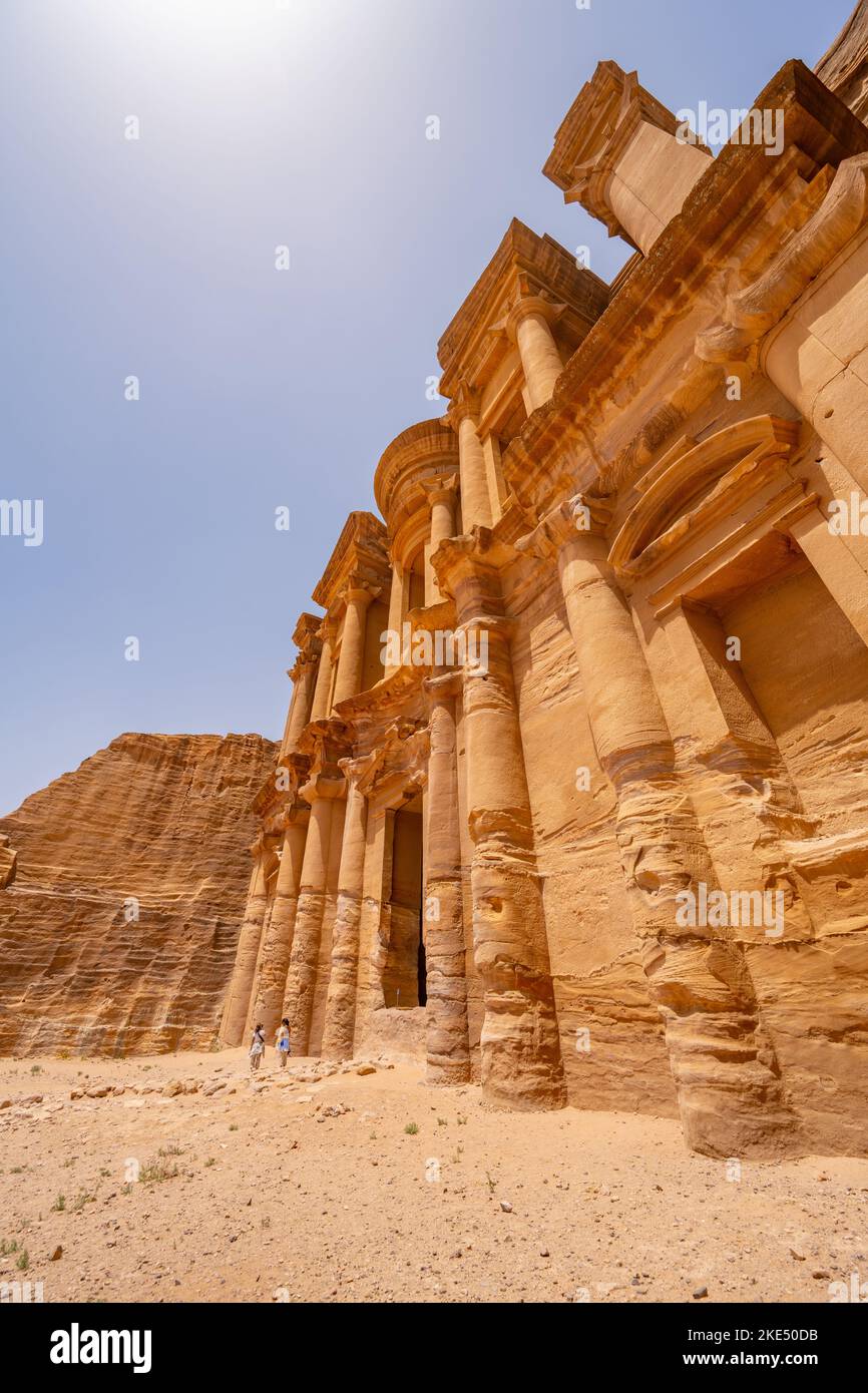 Ad-Deir , The Monastery carved from the rocks in Petra Jordan Stock Photo