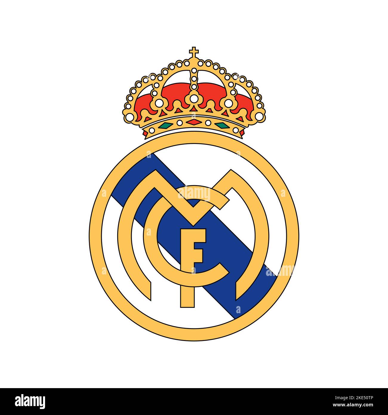 Vinnitsa, Ukraine - October 24, 2022: Spain primera football soccer league club logo icon. Real Madrid. Vector editorial illustration Stock Vector