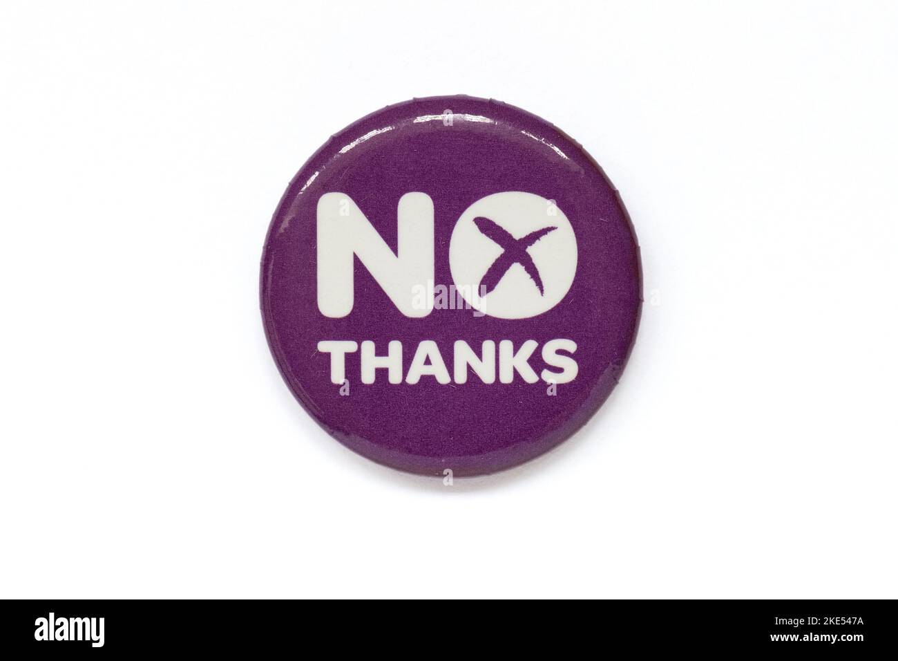 Scottish Independence Referendum 2014 Better Together 'No thanks' campaign badge - Scotland UK Stock Photo