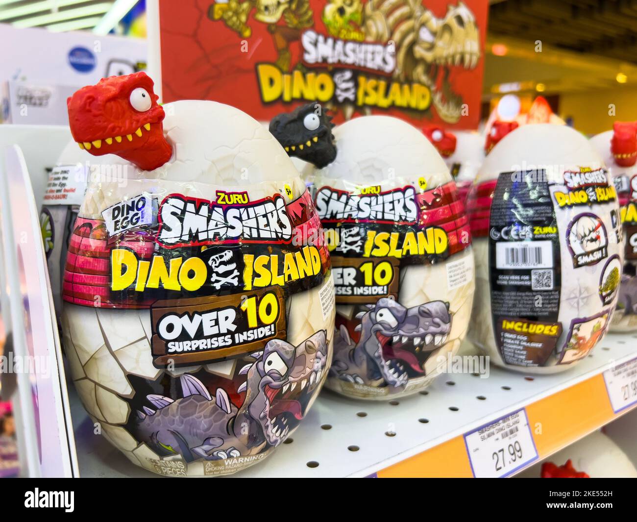 Zuru Smashers egg toys on shelf for sales Stock Photo