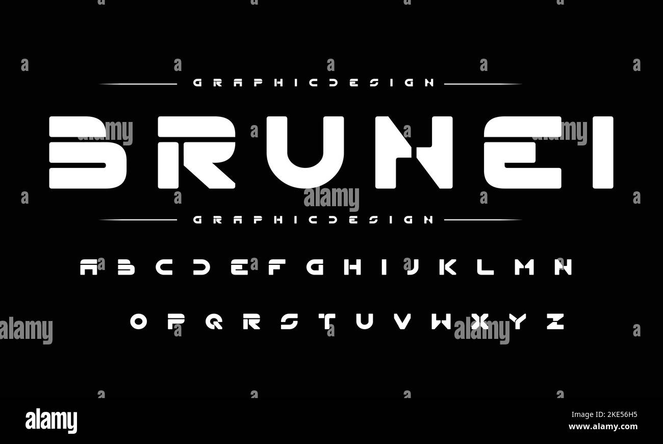 Sports minimal tech font letter set. Luxury vector typeface for company. Modern gaming fonts logo design. Stock Vector