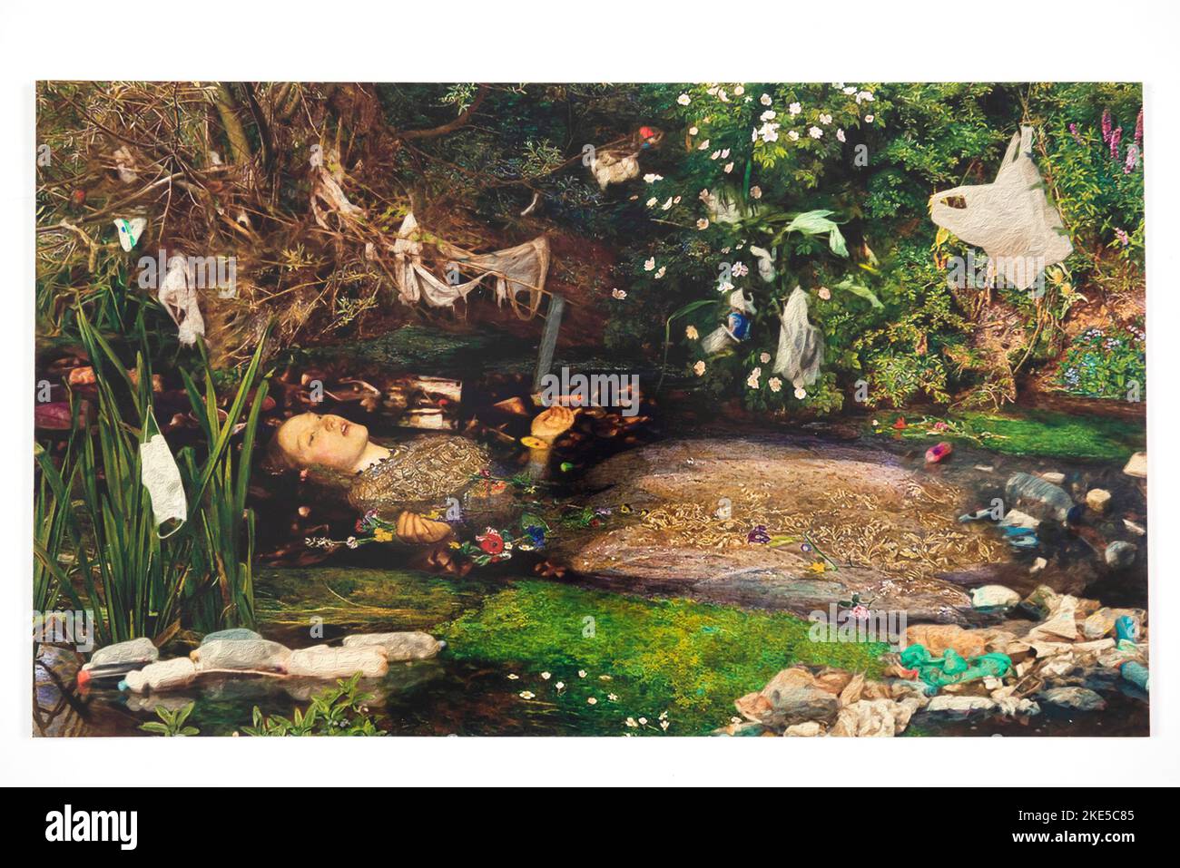 Non Exclusive: Series of iconic artworks given a modern makeover to highlight the issues which most concern Gen Zs in the UK in 2022Artworks released Stock Photo