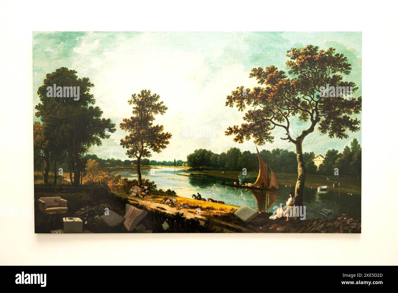 Non Exclusive: Series of iconic artworks given a modern makeover to highlight the issues which most concern Gen Zs in the UK in 2022Artworks released Stock Photo