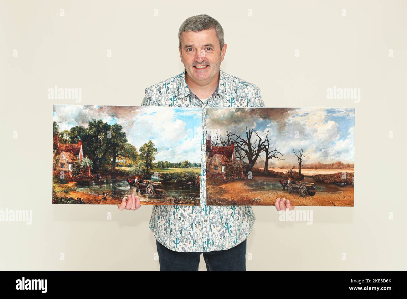 Non Exclusive: Series of iconic artworks given a modern makeover to highlight the issues which most concern Gen Zs in the UK in 2022Artworks released Stock Photo