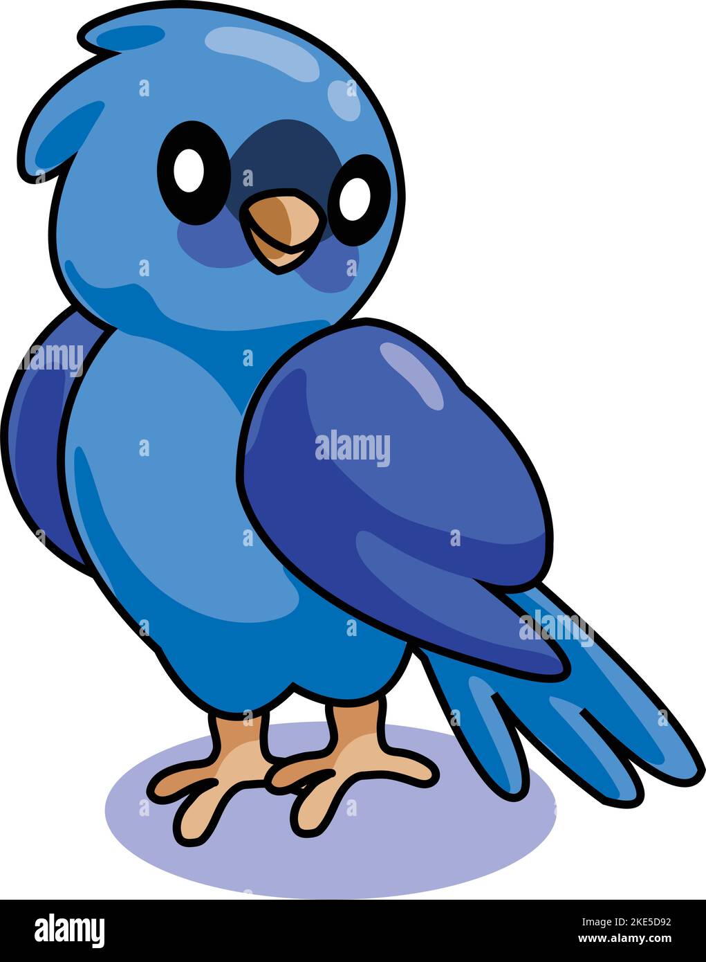A cute blue bird isolated on a white background Stock Vector Image ...