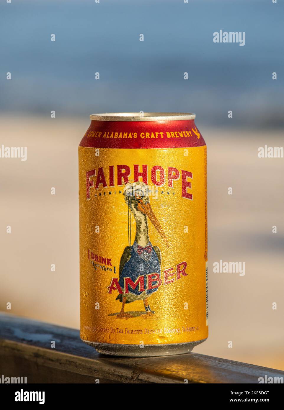 Fairhope Brewing Company Amber Craft Beer Can From Fairhope Alabama USA Alabama's Craft Brewery Stock Photo