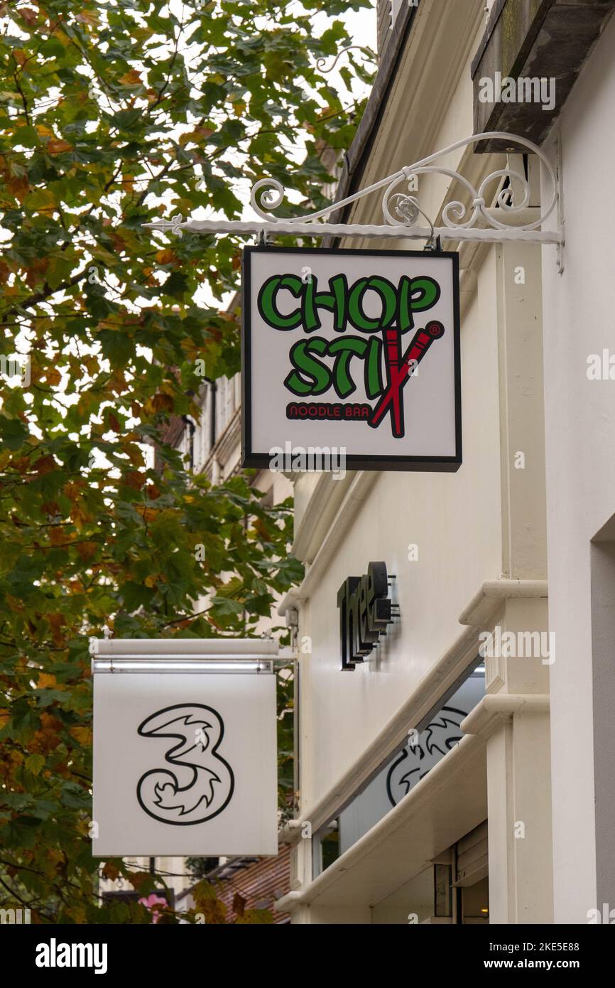 A view of Chop Stix Noodle bar on The Walk in Norwich city centre Stock