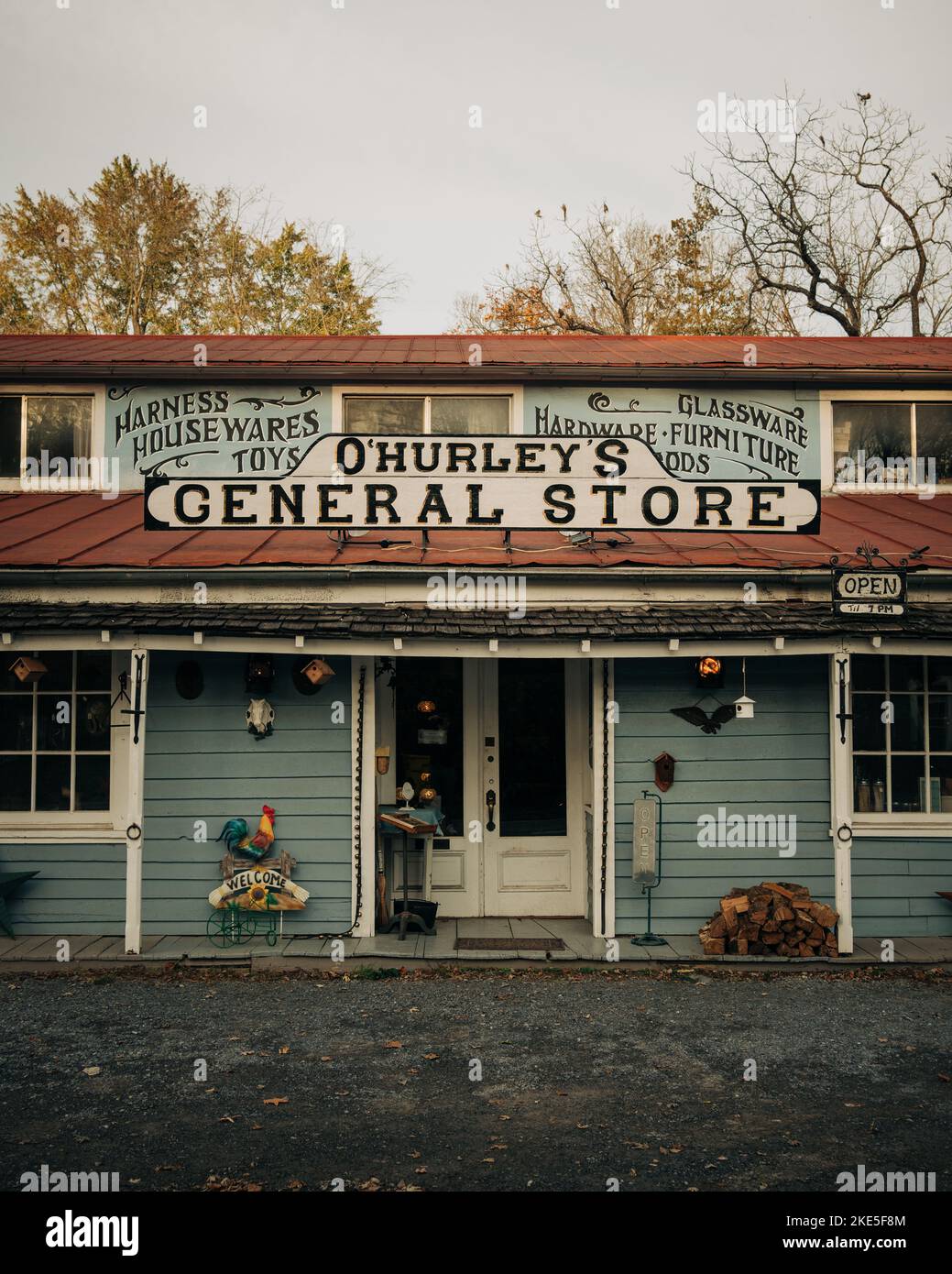OHurleys General Store vintage sign, Shepherdstown, West Virginia Stock