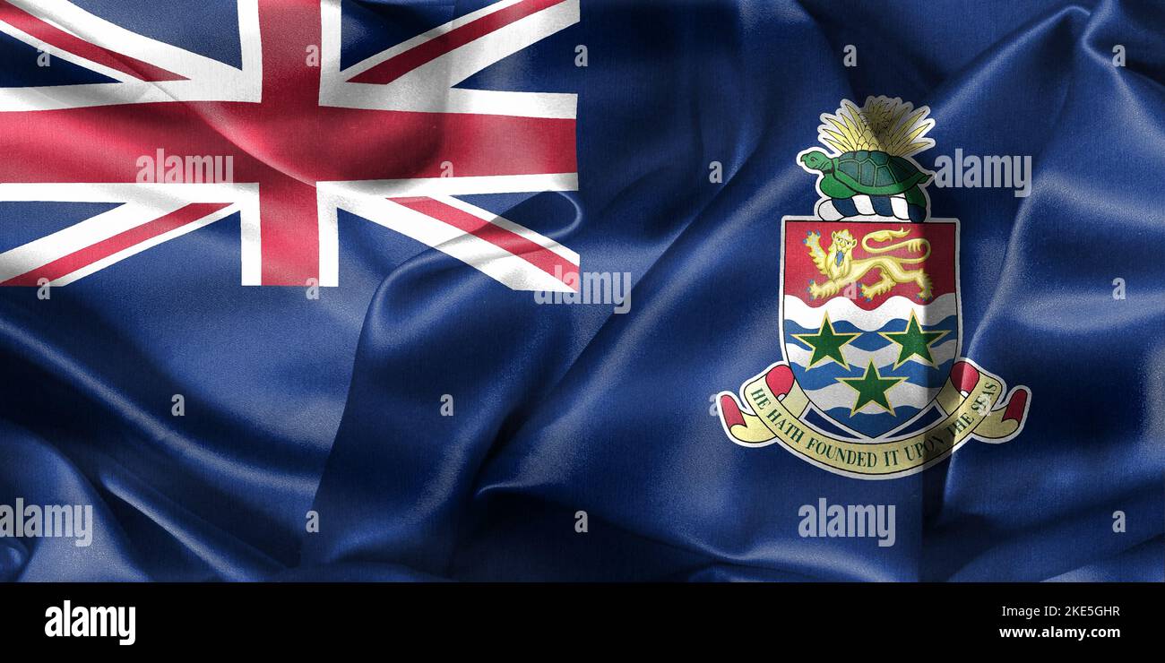 Cayman Islands flag - realistic waving fabric flag Stock Photo - Alamy