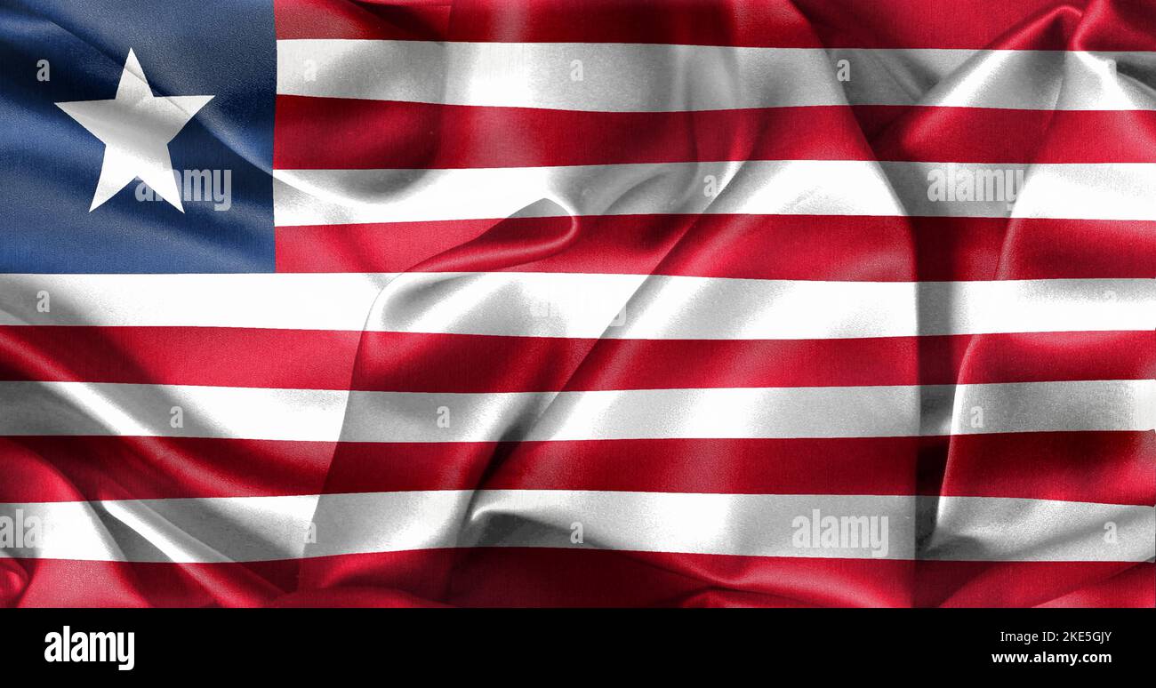 Liberia flag - realistic waving fabric flag Stock Photo - Alamy