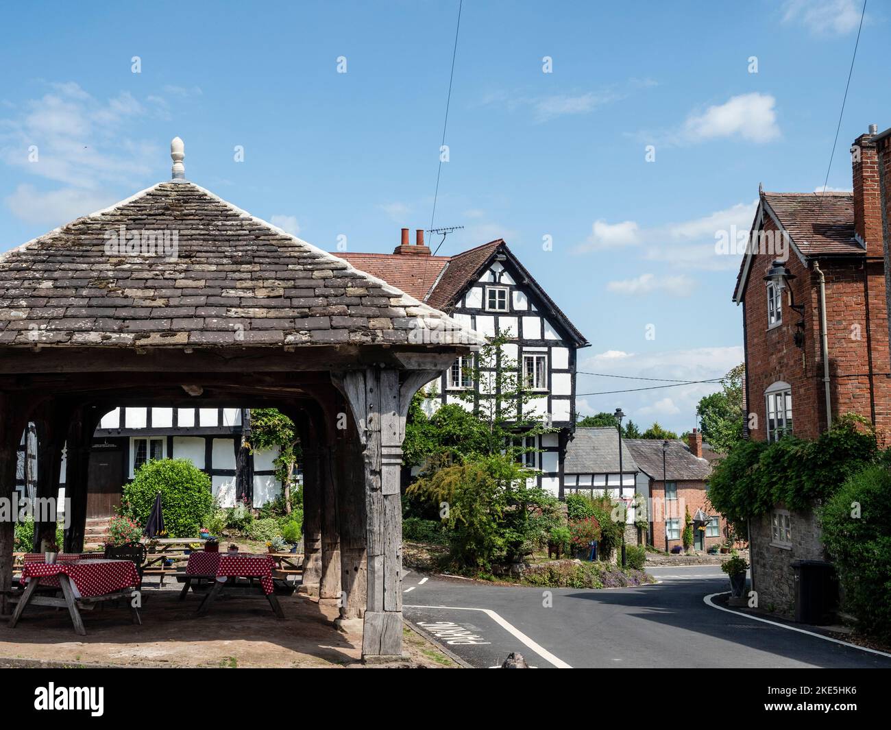 Market Hall and New Inn, Pembridge, Herefordshire, England Stock Photo