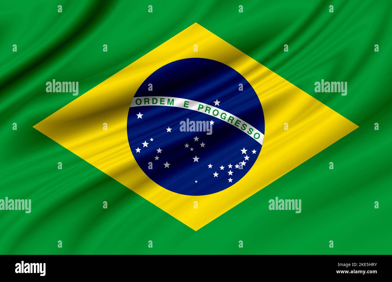 Render 3D of the flag of Brazil. Image, RGB, . Beautiful of the country