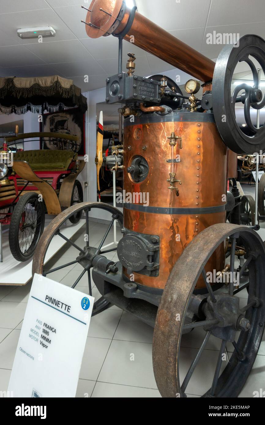 Pinnete model MINIM steam powered engine.1885.France.Automobile Museum.Encamp.Andorra Stock Photo