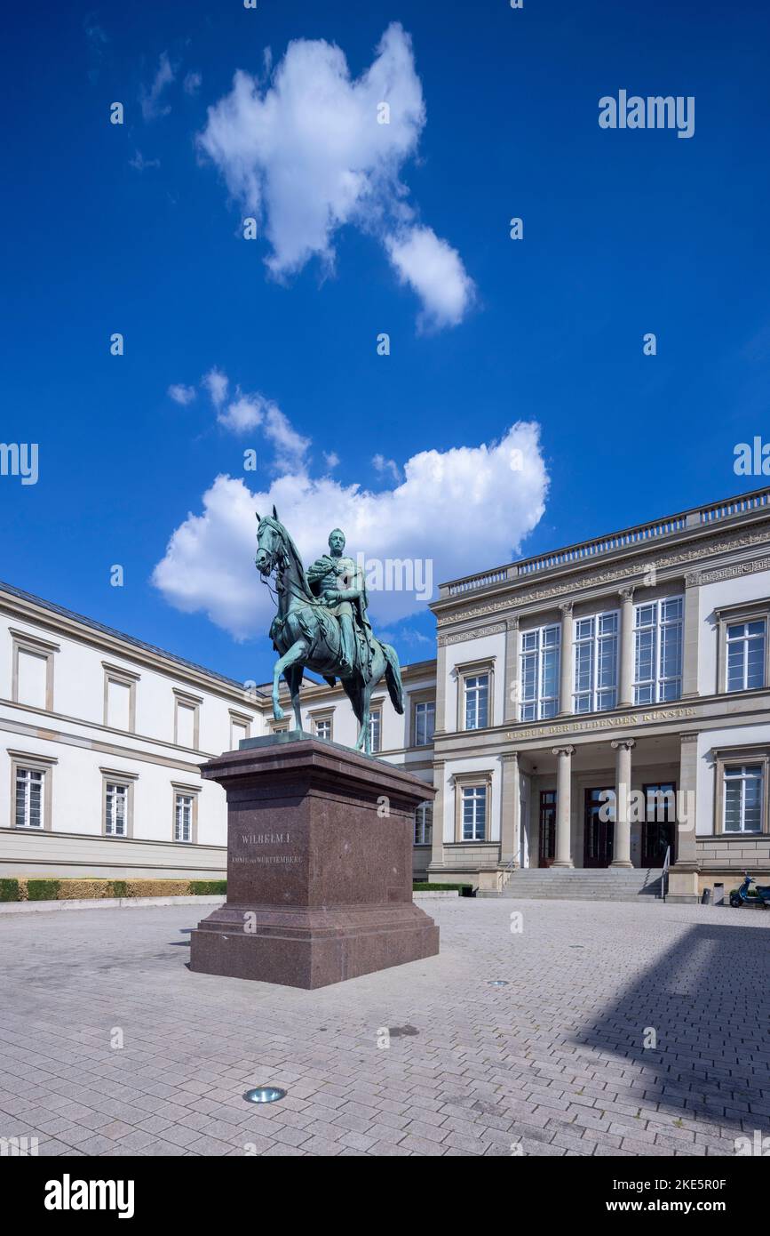 equestrian statue of King Wilhelm I, 1884, by Ludwig von Hofer, Alte Staatsgalerie Stuttgart, Germany, Stock Photo