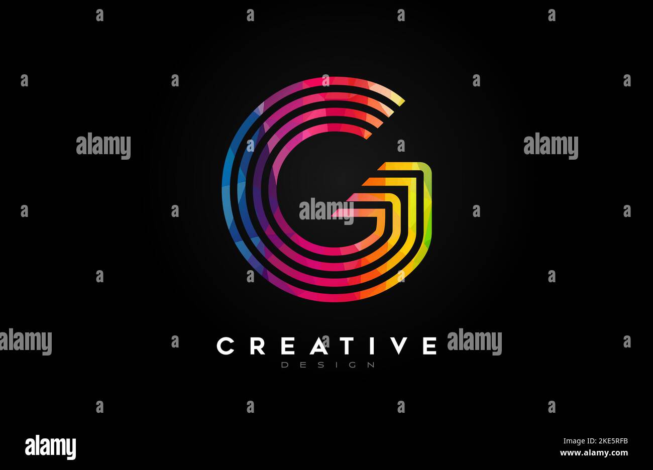 Vibrant Lines Letter G Logo with Lines and Monogram Creative Style ...