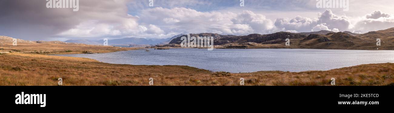 Panoramic view over Loch Tollaidh in the highlands of Scotland Stock Photo