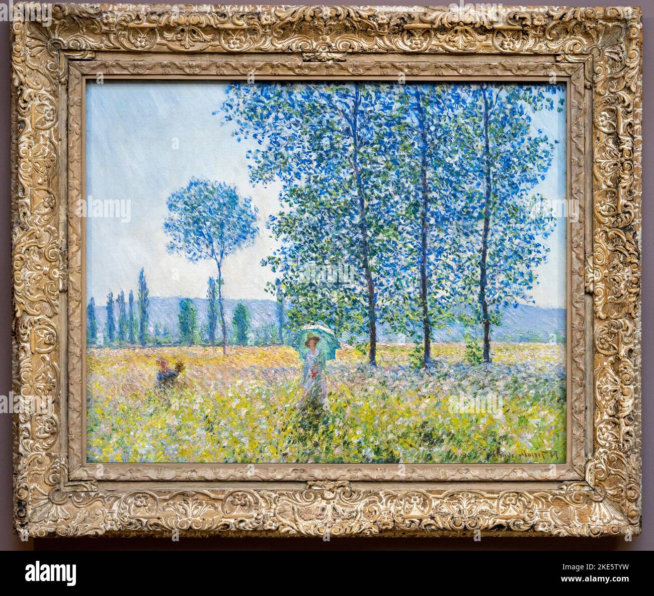 Claude Monet, Fields in Spring, 1887, oil on canvas, Staatsgalerie Stuttgart, Germany Stock Photo