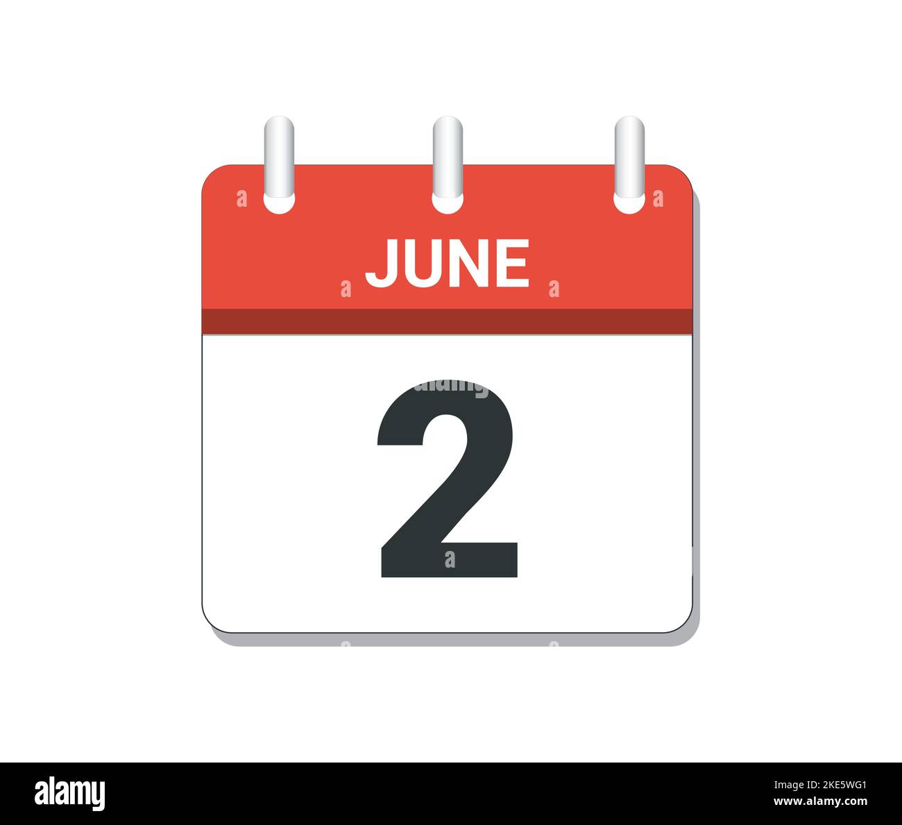 June 2nd Calendar Icon Vector Concept Of Schedule Business And Tasks
