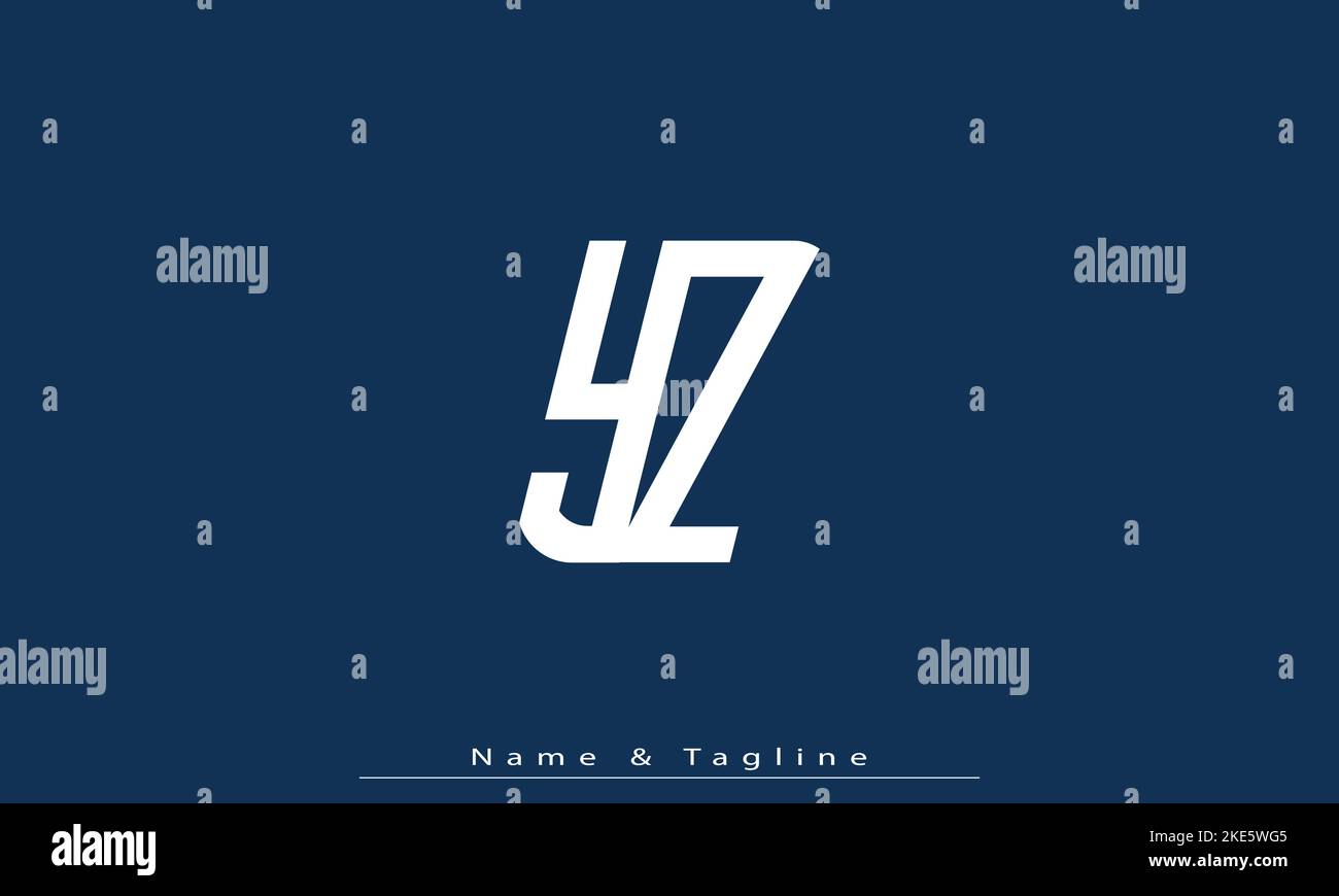 Alphabet letters Initials Monogram logo YZ , ZY Stock Vector