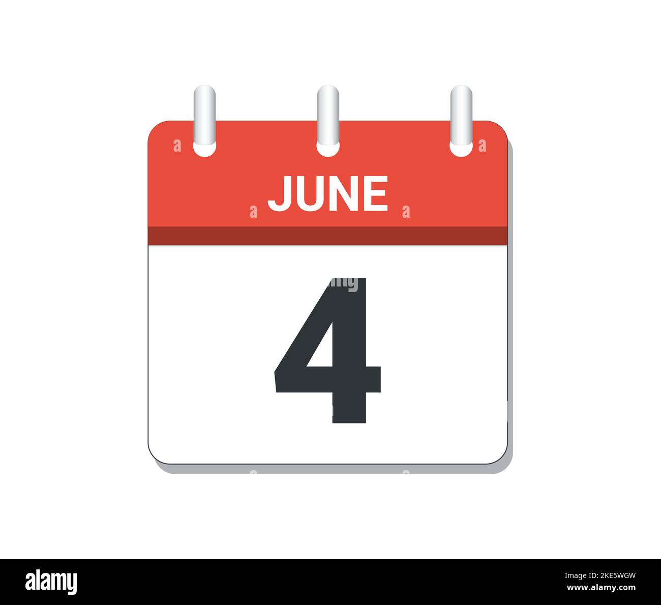 June 4th Calendar Icon Vector Concept Of Schedule Business And Tasks