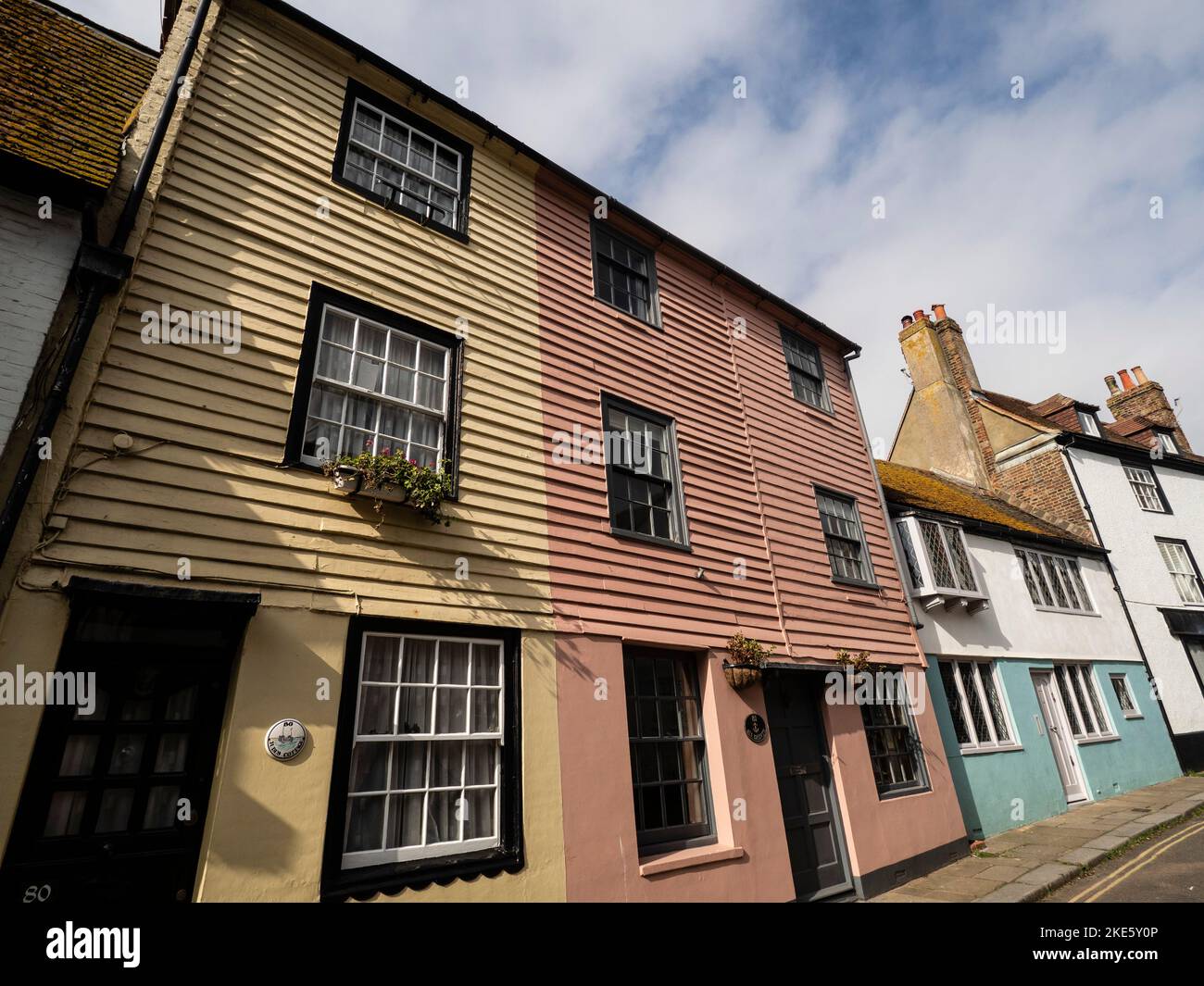 Houses in All Saints Street, Old Town, Hastings, East Sussex, England