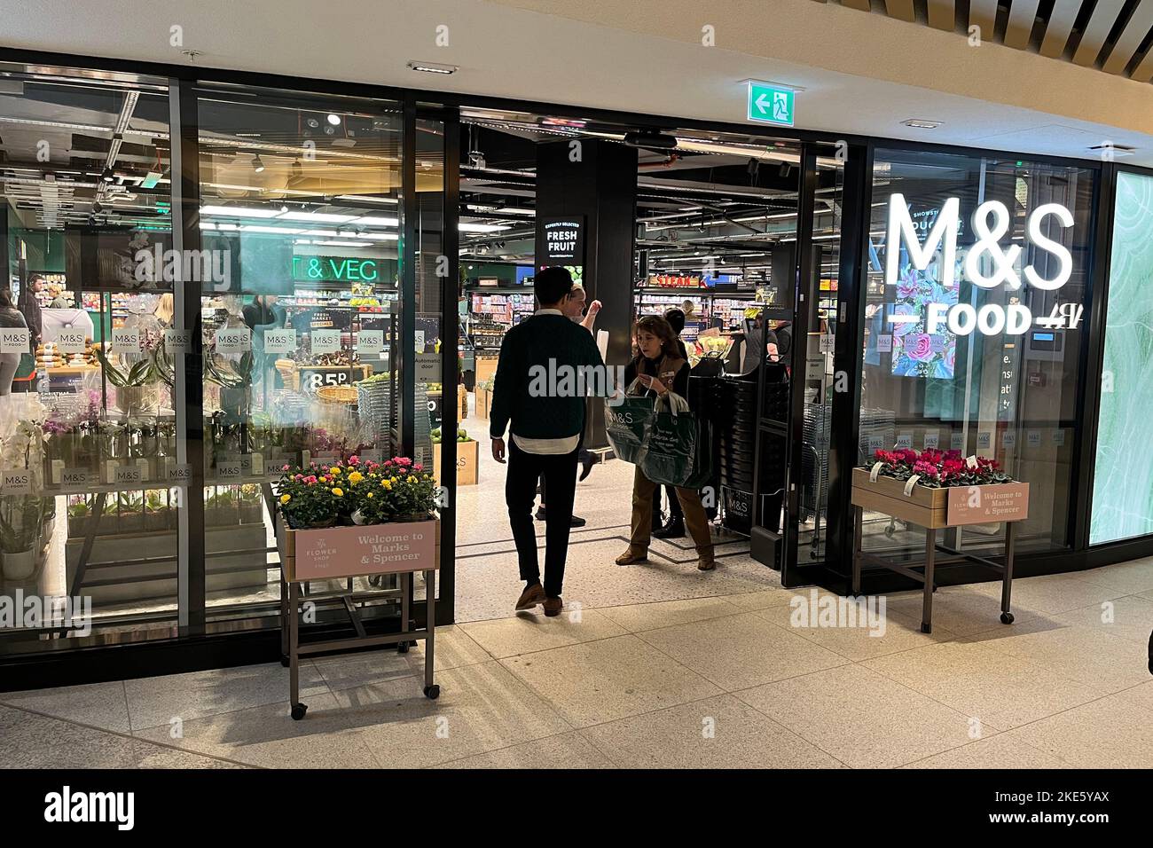 M and S food hall at Battersea Power Station in London. November 2022