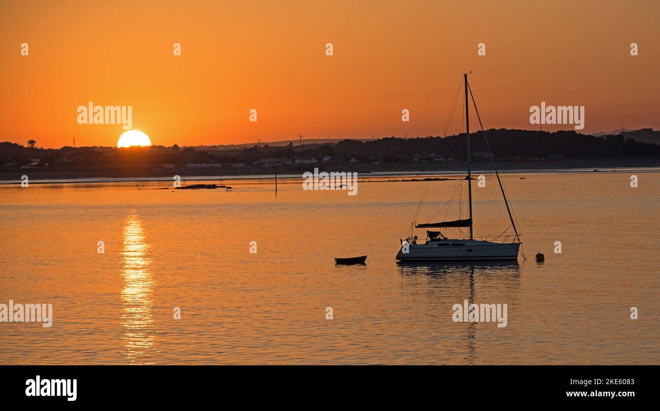 Sunrise from the harbour at Penzance  Cornwall Stock Photo