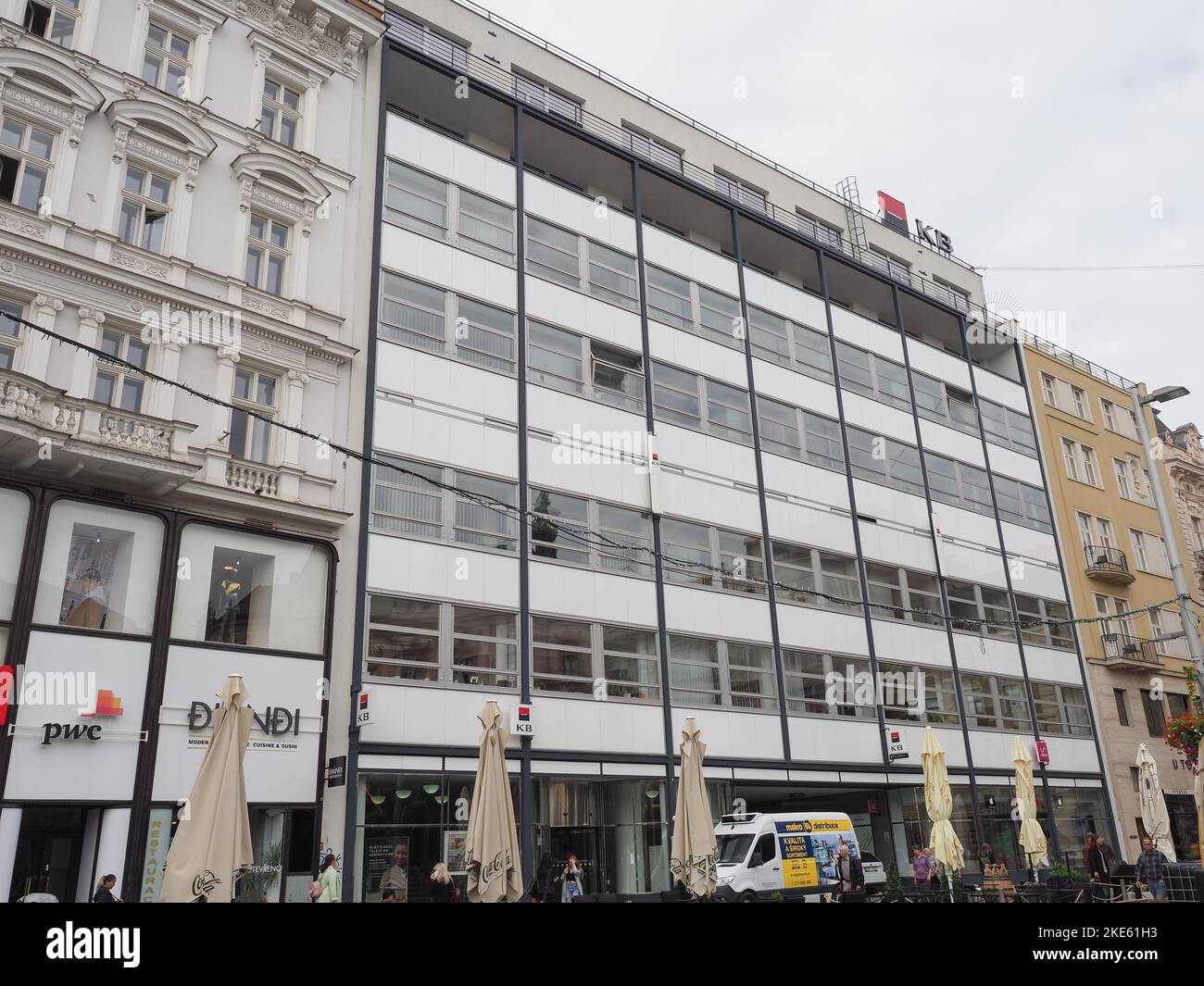 BRNO, CZECH REPUBLIC - CIRCA SEPTEMBER 2022: Moravska banka translation ...