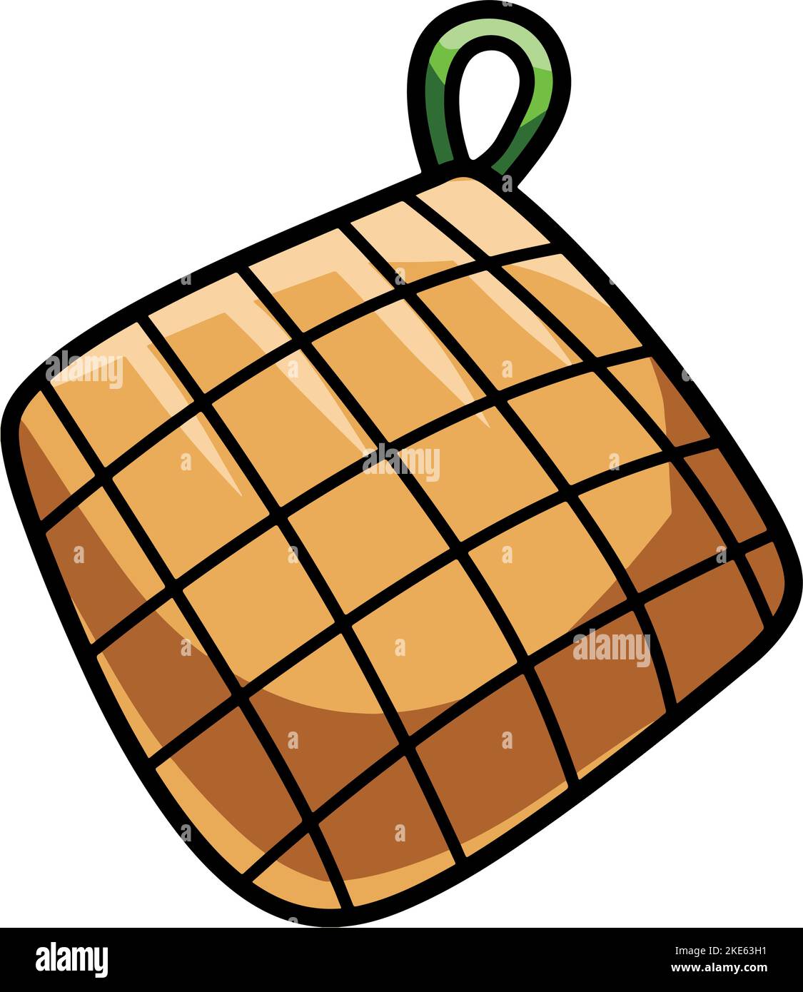 A cartoonstyle pot holder isolated on a vertical white background