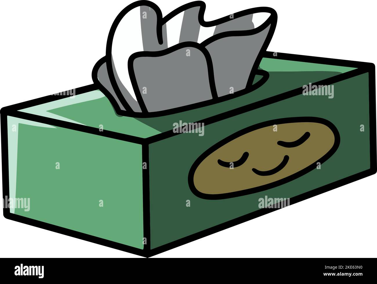 A cartoonstyle box of tissues isolated on a white background Stock
